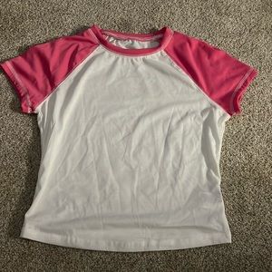 Cropped white + pink tee shirt